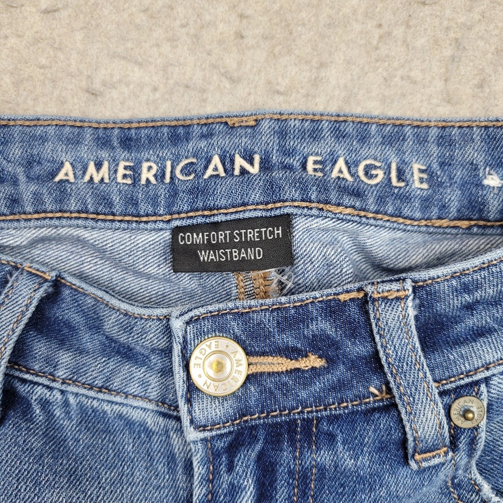 American Eagle Mom Jeans Womens 0 Reg Comfort Stretch Waistband Distressed - Picture 3 of 13